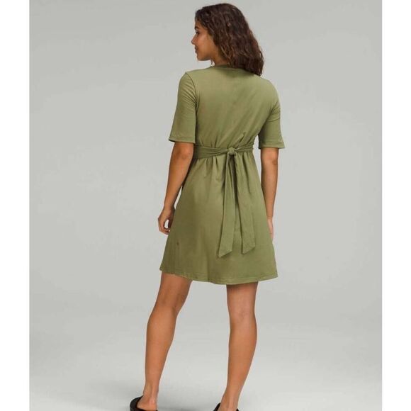 Lululemon Cotton Wrap Front T-shirt Dress Size 4 - Picture 2 of 7